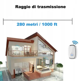 YYQ Draadloze Deurbel Waterdicht IP44 Bereik 300m LED 36 Melodieën — miniatuur 3
