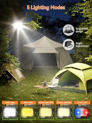 SOLAR LED Werklamp 120W 32000LM 24000mAh USB Camping — miniatuur 2