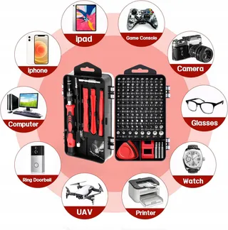BAIYX Mini Schroevendraaier LED 124-in-1 Reparatiegereedschapsset — miniatuur 7