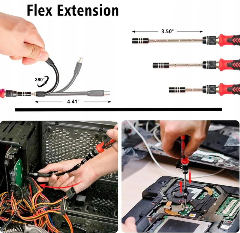 BAIYX Mini Schroevendraaier LED 124-in-1 Reparatiegereedschapsset — foto 5