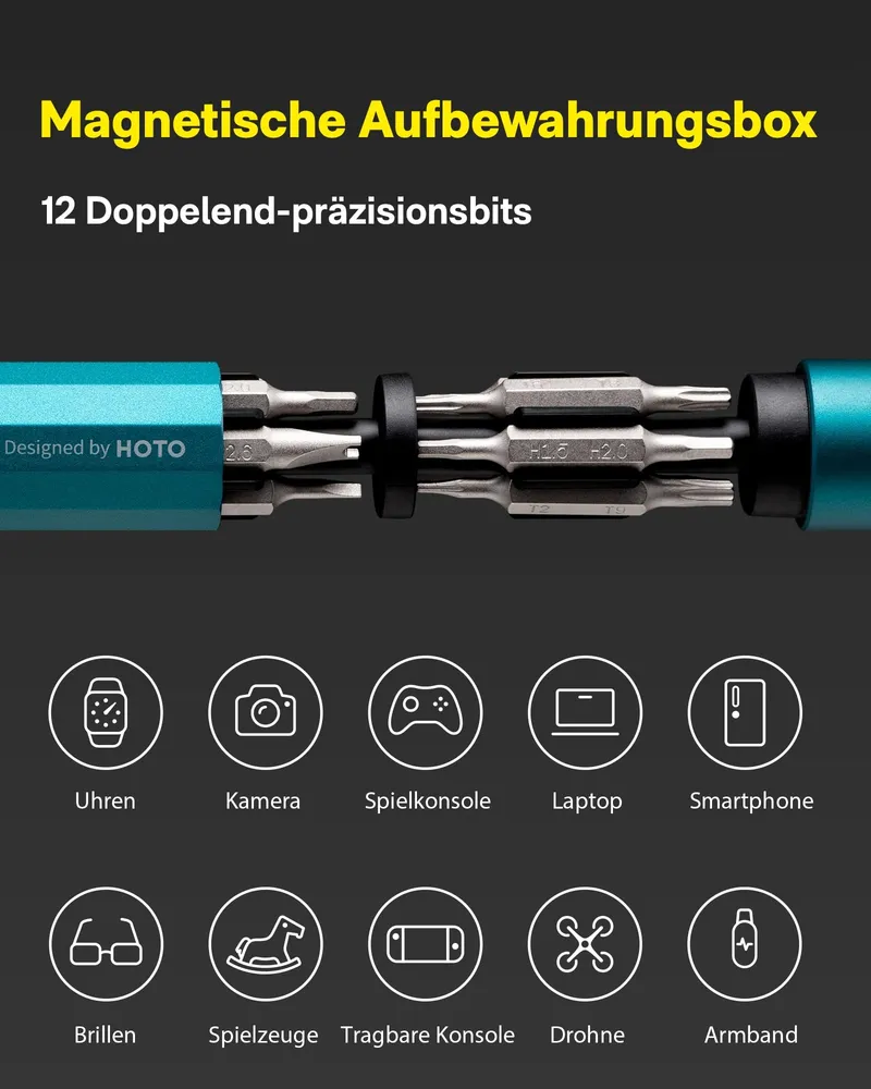 HOTO Precisie Schroevendraaierset 24-in-1 Magnetisch Telefoon Laptop — foto 3