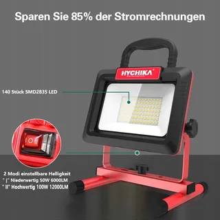 HYCHIKA LED Schijnwerper 100W 12000LM 6500K Draaibaar IP65 — miniatuur 2