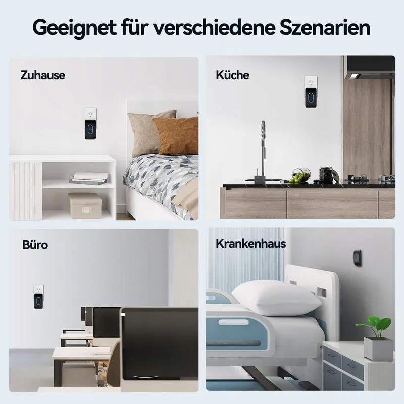 TECKNET Draadloze Deurbel IP65 400m 2 Ontvangers LED — foto 7