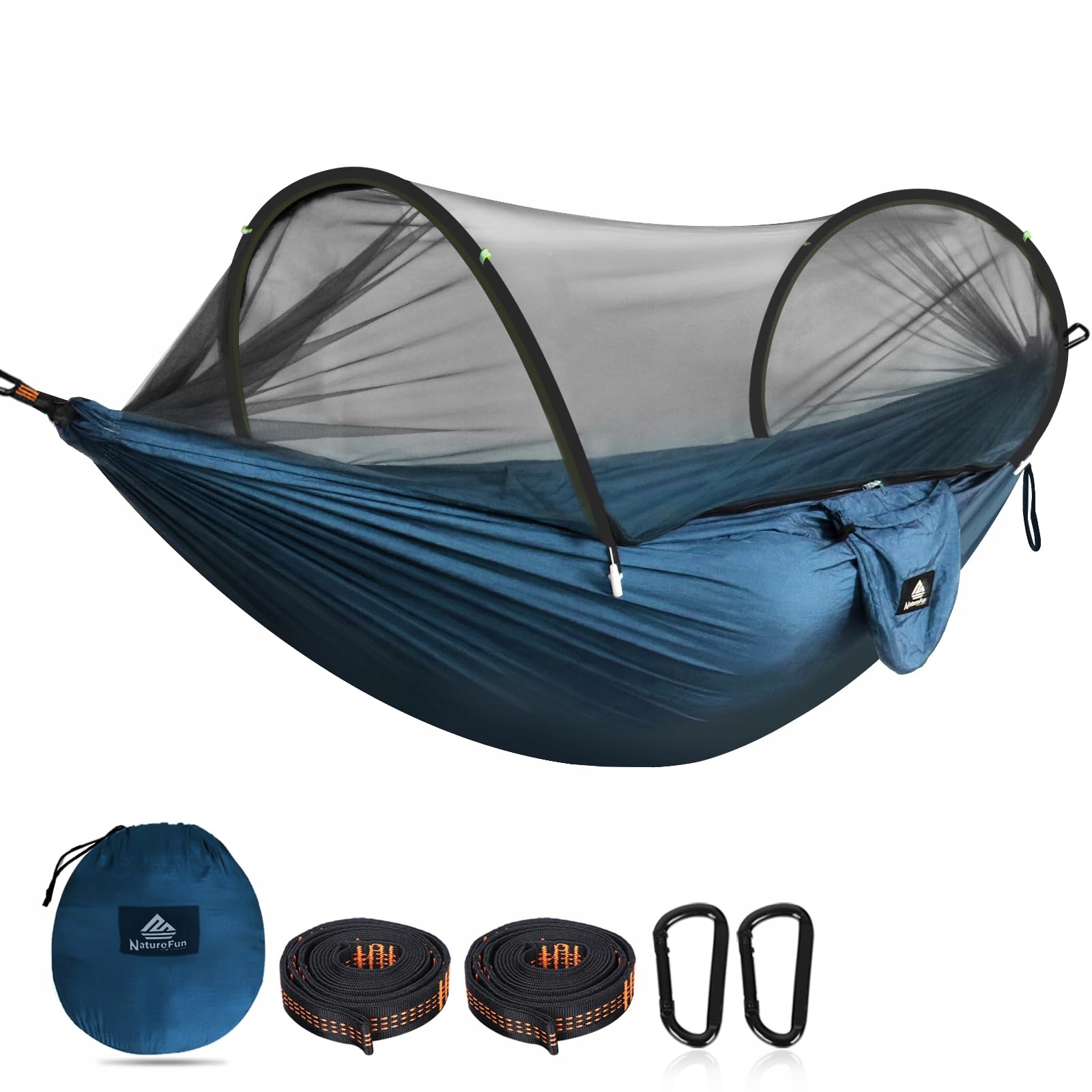 NATUREFUN Lichte Camping Hangmat met Klamboe 300kg Nylon