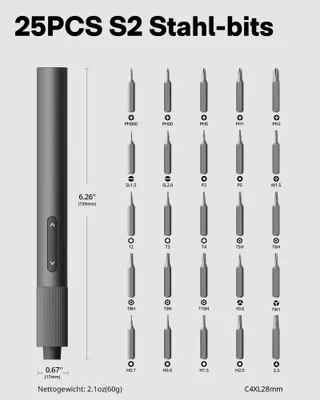 HOTO Precisie Schroevendraaierset Magnetisch Mini Elektrisch — miniatuur 3