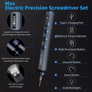 STREBITO Elektrische Precisieschroevendraaierset 70-delig — miniatuur 3