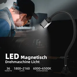 LED Machinelamp 20 Inch Flexibel 28 LED 1200 Lumen CNC Draaibank 12W — miniatuur 2