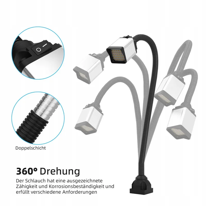 LED Machinelamp 20 Inch Flexibel 28 LED 1200 Lumen CNC Draaibank 12W — foto 3
