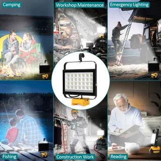 T-SUN LED Werklamp Dewalt 18V 100W 6000K Draagbaar Zonder Accu — miniatuur 9