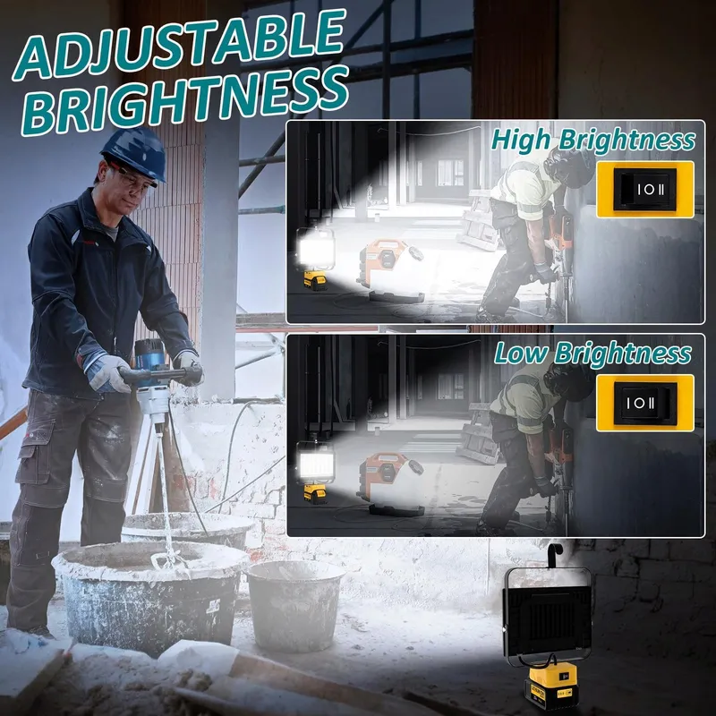T-SUN LED Werklamp Dewalt 18V 100W 6000K Draagbaar Zonder Accu — foto 3