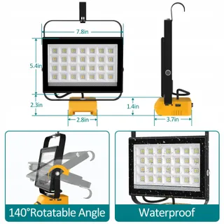 T-SUN LED Werklamp Dewalt 18V 100W 6000K Draagbaar Zonder Accu — miniatuur 6