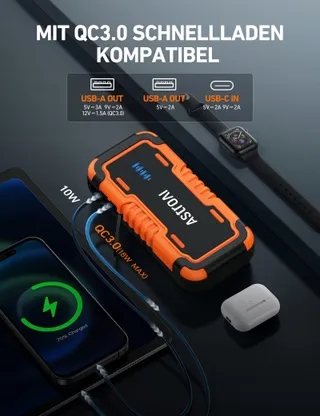 ASTROAI P10 Starthulp Powerbank 3000A Auto Benzine Diesel LED — miniatuur 3