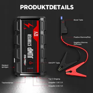 FEIKFEIZ Powerbank 6000A 26800mAh Auto Benzine Diesel LED USB3.0 — miniatuur 7