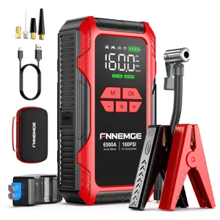 FNNEMGE Jumpstarter 26800mAh 6500A Compressor 160PSI LCD LED — miniatuur 1