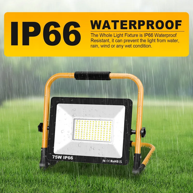 RIGIDON LED Reflector 75W 7500LM Draagbaar IP66 6000K — foto 7
