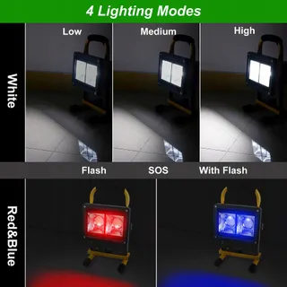 T-SUN 40W LED Schijnwerper Accu Draagbaar IP65 Waterdicht Camping — miniatuur 2