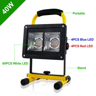 T-SUN 40W LED Schijnwerper Accu Draagbaar IP65 Waterdicht Camping — miniatuur 4