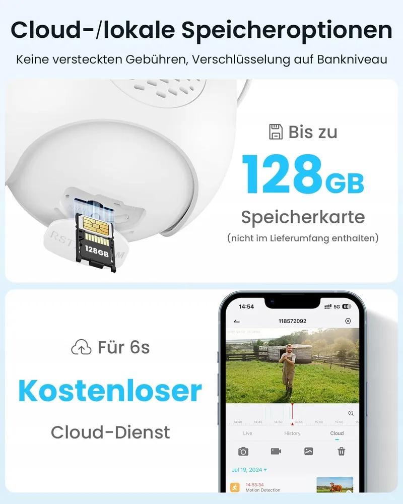 IEGEEK Camera Buiten 4G LTE 2K Solar SIM PIR 350° Audio — foto 8
