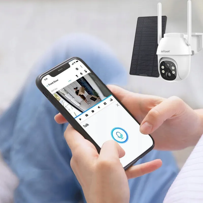 IEGEEK Camera Buiten 4G LTE 2K Solar SIM PIR 350° Audio — foto 14