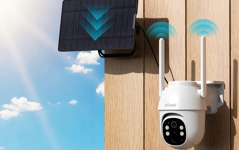 IEGEEK Camera Buiten 4G LTE 2K Solar SIM PIR 350° Audio — foto 12