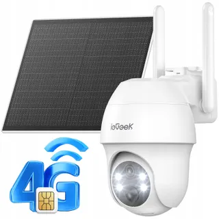IEGEEK Camera Buiten 4G LTE 2K Solar SIM PIR 350° Audio — miniatuur 1