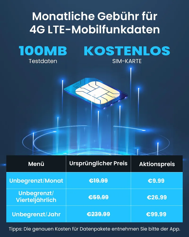 IEGEEK Camera Buiten 4G LTE 2K Solar SIM PIR 350° Audio — foto 5
