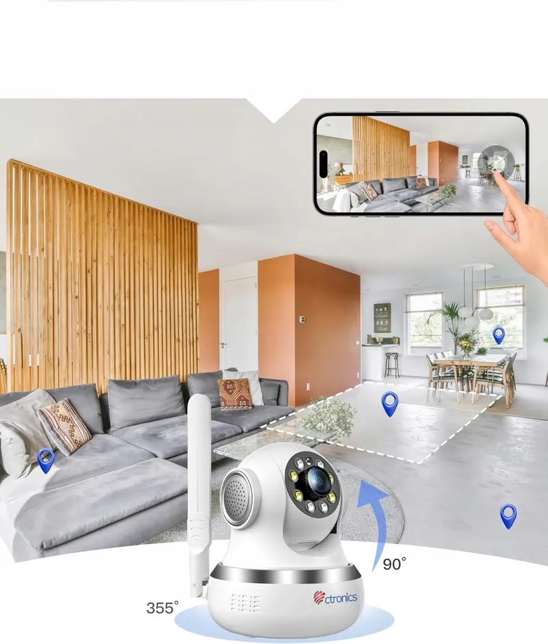 CTRONICS 4G LTE Binnencamera 360° PTZ Bewegingsdetectie SIM — foto 9