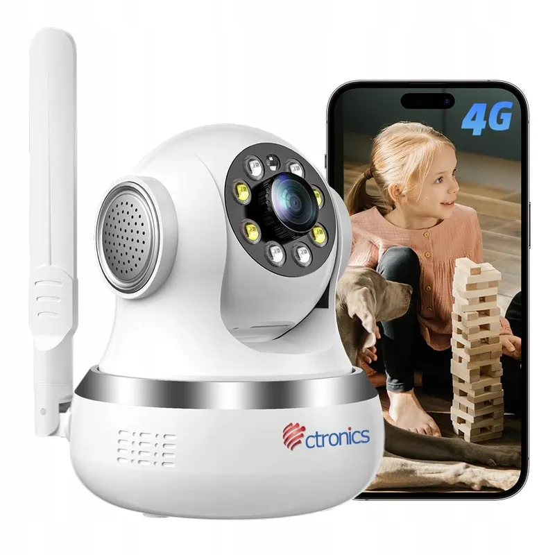 CTRONICS 4G LTE Binnencamera 360° PTZ Bewegingsdetectie SIM — foto 1