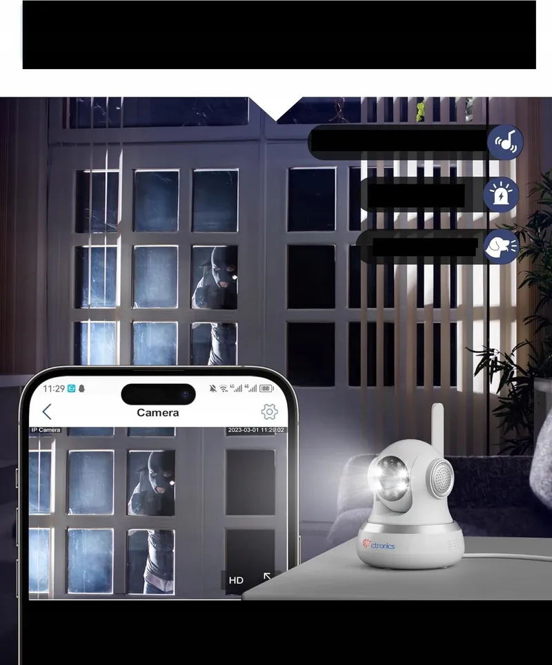 CTRONICS 4G LTE Binnencamera 360° PTZ Bewegingsdetectie SIM — foto 12