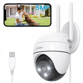 IEGEEK Buitencamera 5MP PTZ IP WiFi Kleur Nachtzicht Audio