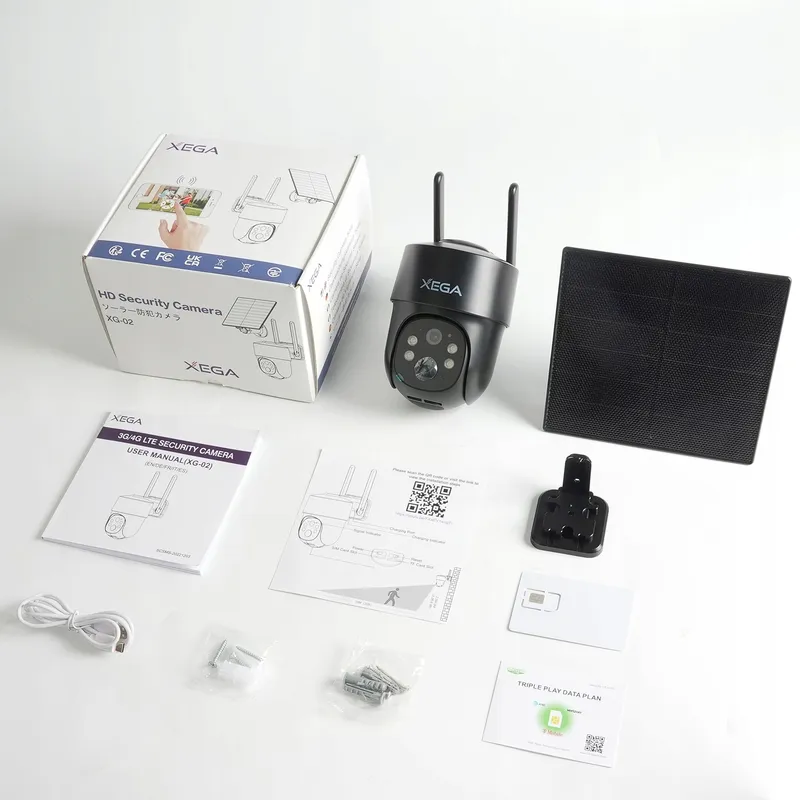 XEGA 4G LTE Solar Beveiligingscamera Buiten 2K 3MP PTZ SIM — foto 13