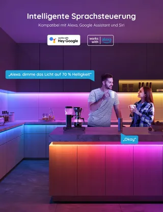 GOVEE RGBIC Pro LED Strip 10m Alexa Google App — miniatuur 5