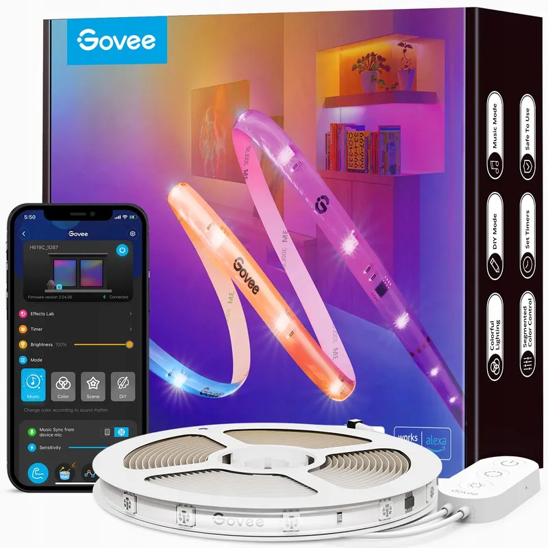 GOVEE RGBIC Pro LED Strip 10m Alexa Google App — foto 1