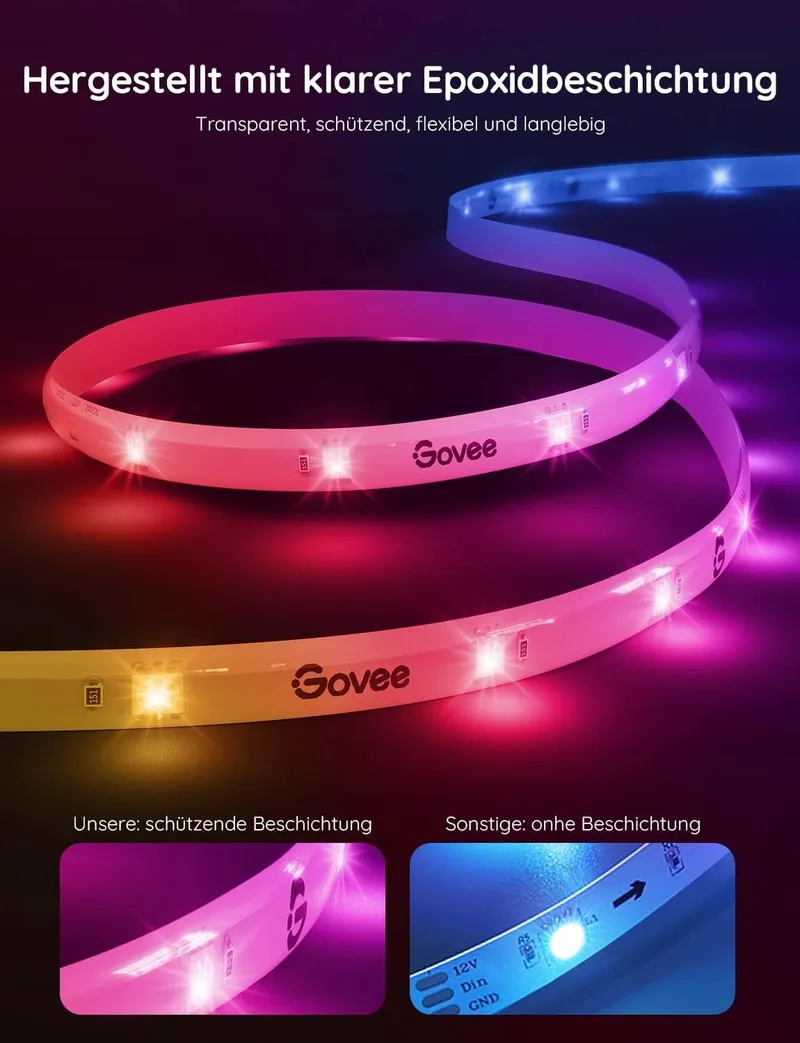 GOVEE RGBIC Pro LED Strip 10m Alexa Google App — foto 4