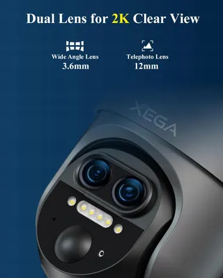 XEGA Bewakingscamera 4G LTE 12X Zoom 2K PTZ Dual-Lens Solar — miniatuur 6