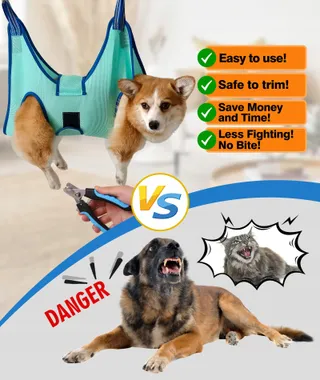 KKIIMATT Verzorgingshangmat Hond Klein met Nagelknipper Turkoois — miniatuur 2