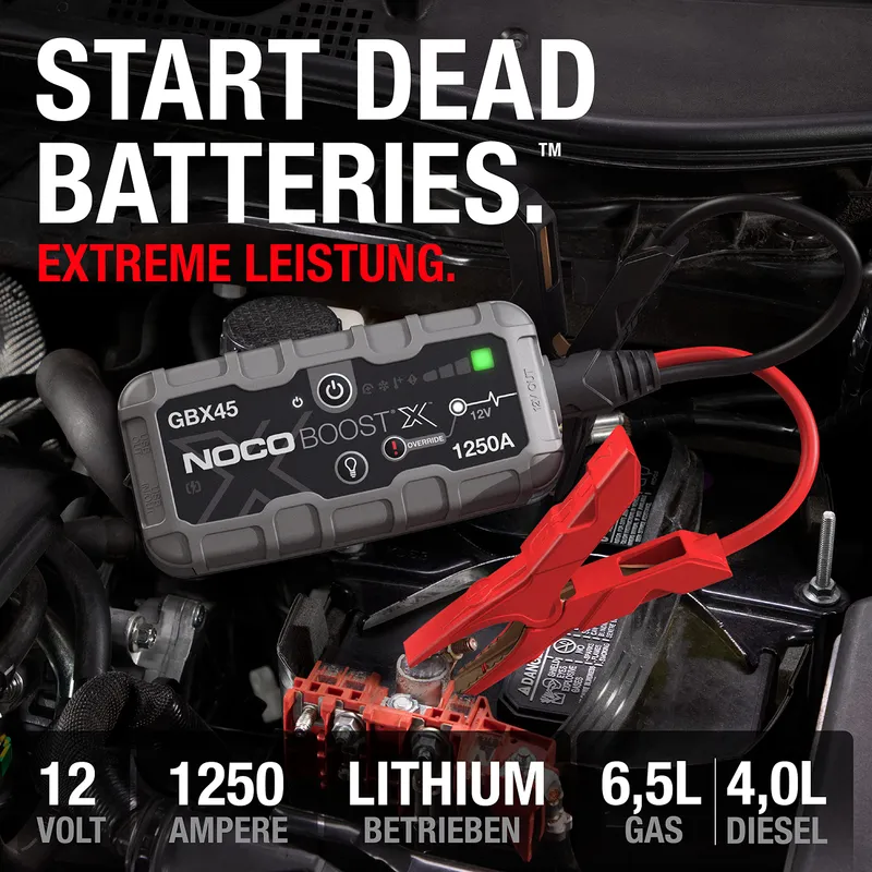 NOCO Boost X GBX45 Starthulp Powerbank 1250A 12V 6,5L Benzine 4,0L Diesel — foto 2