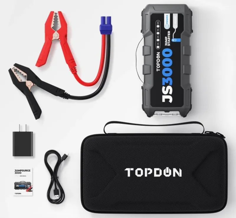 TOPDON JS3000 Powerbank 3000A 24000mAh 9L Benzine 7L Diesel — foto 9