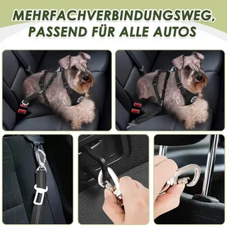 EYEIN Hondentuig met Veiligheidsgordel Verstelbaar Zwart M — miniatuur 2