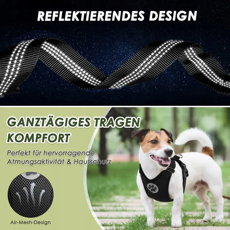 EYEIN Hondentuig met Veiligheidsgordel Verstelbaar Zwart M — foto 1