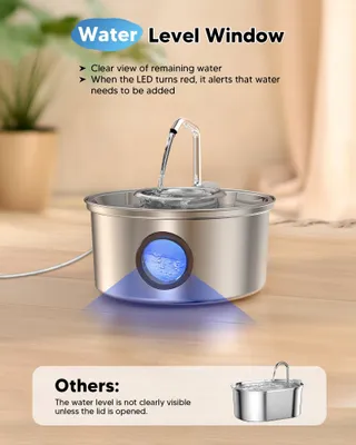 KITTYSPOUT Drinkfontein Katten 32L Roestvrij Staal Stil met Filters — miniatuur 7