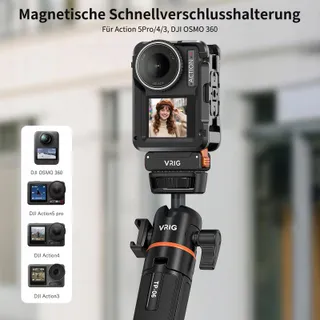 VRIG Magnetische Statiefadapter 1/4 Voor DJI Osmo Action 5 4 3 — miniatuur 6