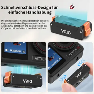 VRIG Magnetische Statiefadapter 1/4 Voor DJI Osmo Action 5 4 3 — miniatuur 3