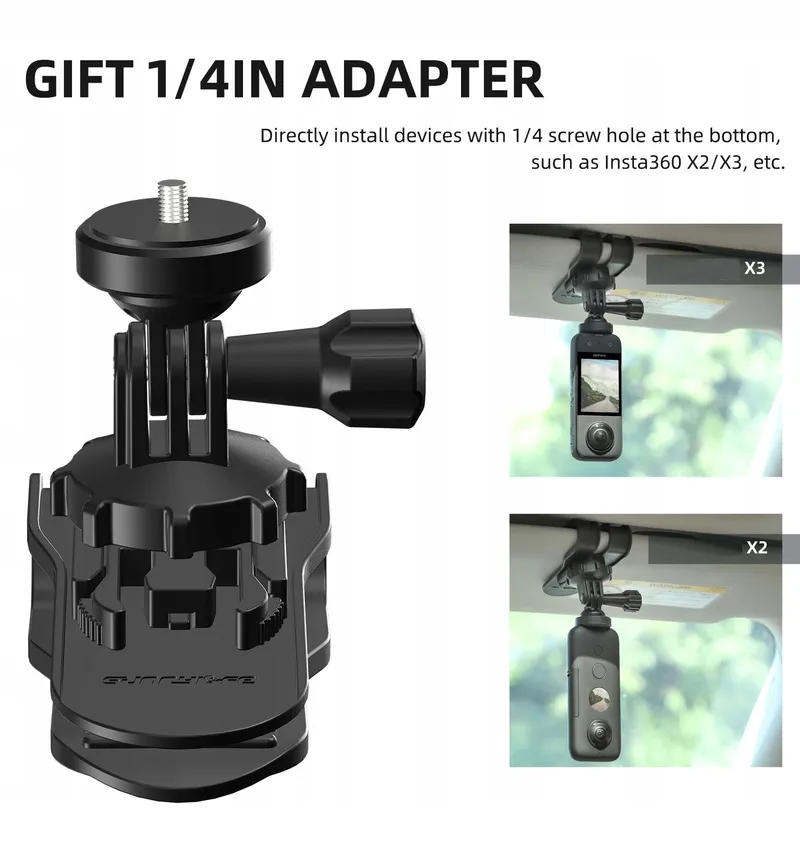 LUPHOLUE Zonneklep Cliphouder Auto GoPro DJI Insta360 — foto 3