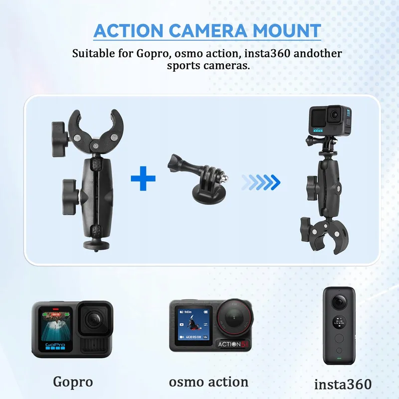 TTIAYAO Camerahouder Motorfiets 360 Kogelkop DJI Insta360 — foto 3