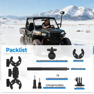 PETOUR Selfiestick 150cm Motor Fiets Insta360 X5 X4 X3 — miniatuur 2