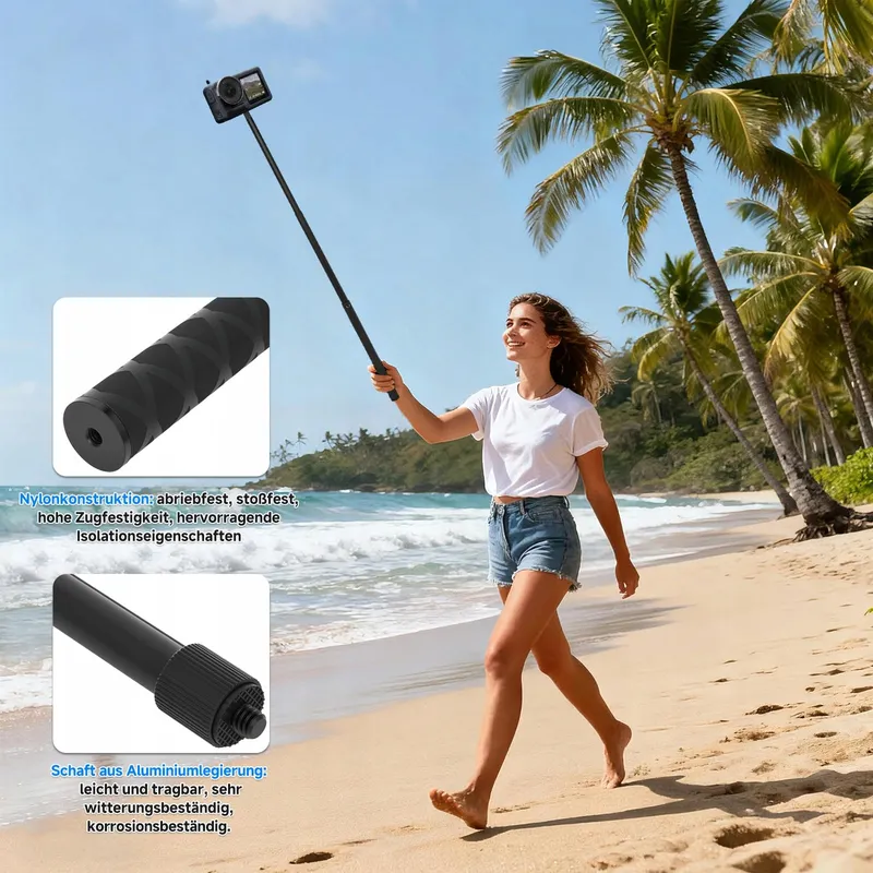 PETOUR Selfiestick 150cm Motor Fiets Insta360 X5 X4 X3 — foto 4