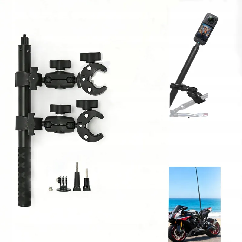 PETOUR Selfiestick 150cm Motor Fiets Insta360 X5 X4 X3 — foto 1