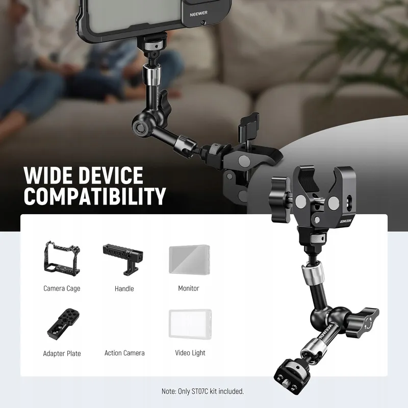 NEEWER Magic Arm 7" Super Clamp Camera Monitor Houder — foto 2