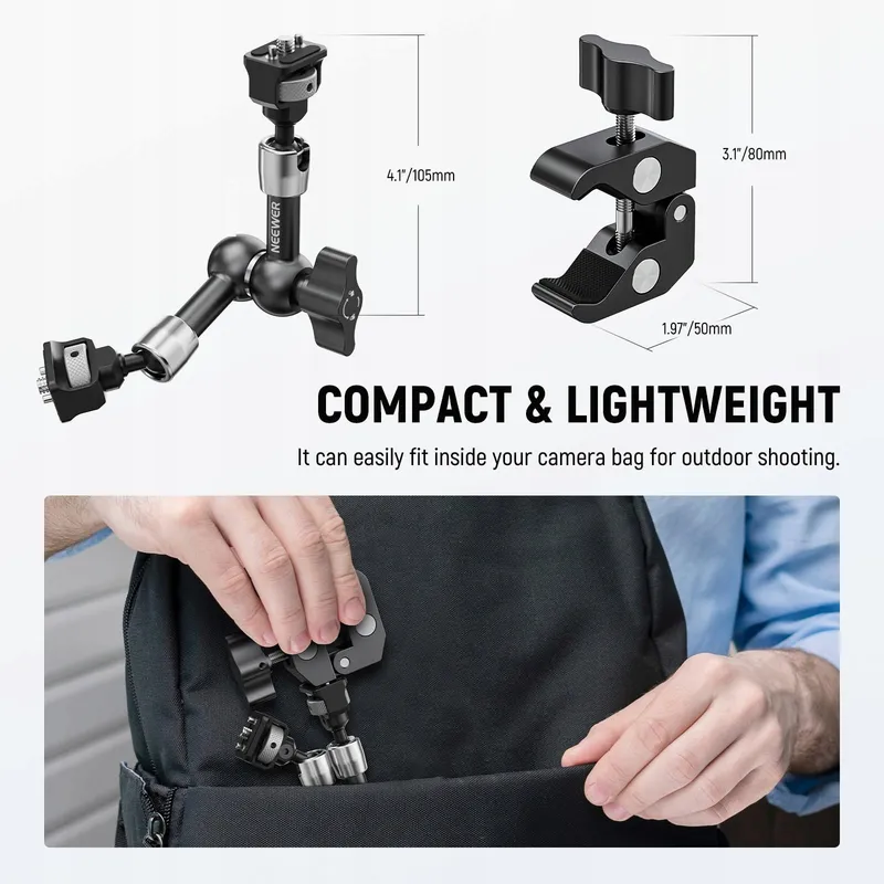 NEEWER Magic Arm 7" Super Clamp Camera Monitor Houder — foto 6